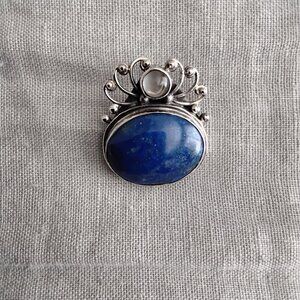 BLUE LAPIS AND MOON STONE PENDANT